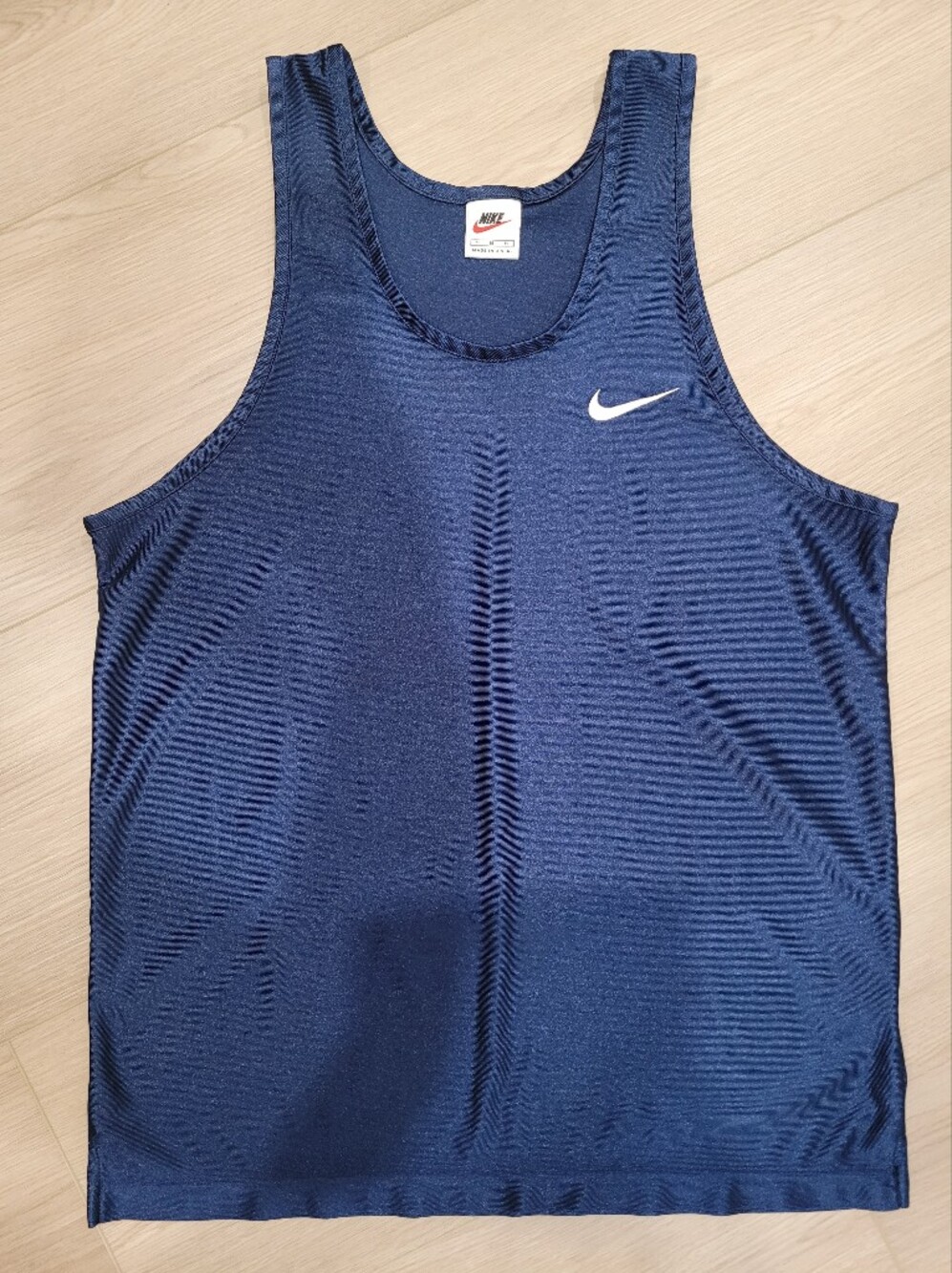 Nike Men's Navy Blue Sleeveless Training Tank with White Swoosh